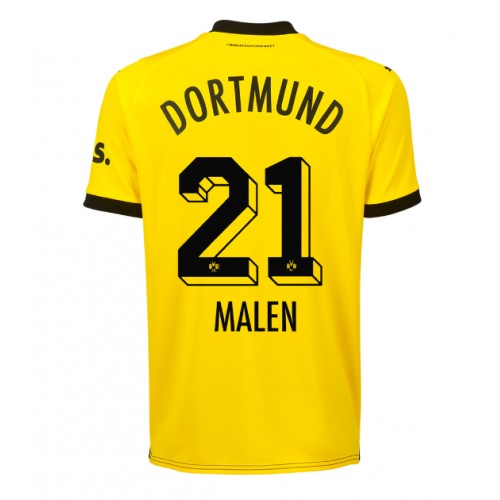 Fotbalové Dres Borussia Dortmund Donyell Malen #21 Domácí 2023-24 Krátký Rukáv